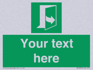 Custom sign safe condition door opens pulling left hand side